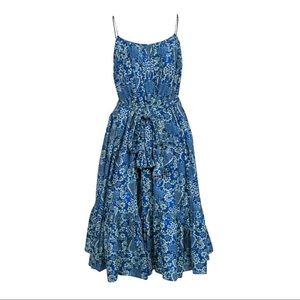 Rhode Lea Blue & Green Midi Dress